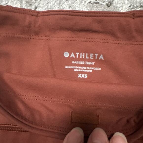 Athleta Rainier Tight Size XXS Burgundy High Rise Reflective Pockets‎ - Picture 4 of 10